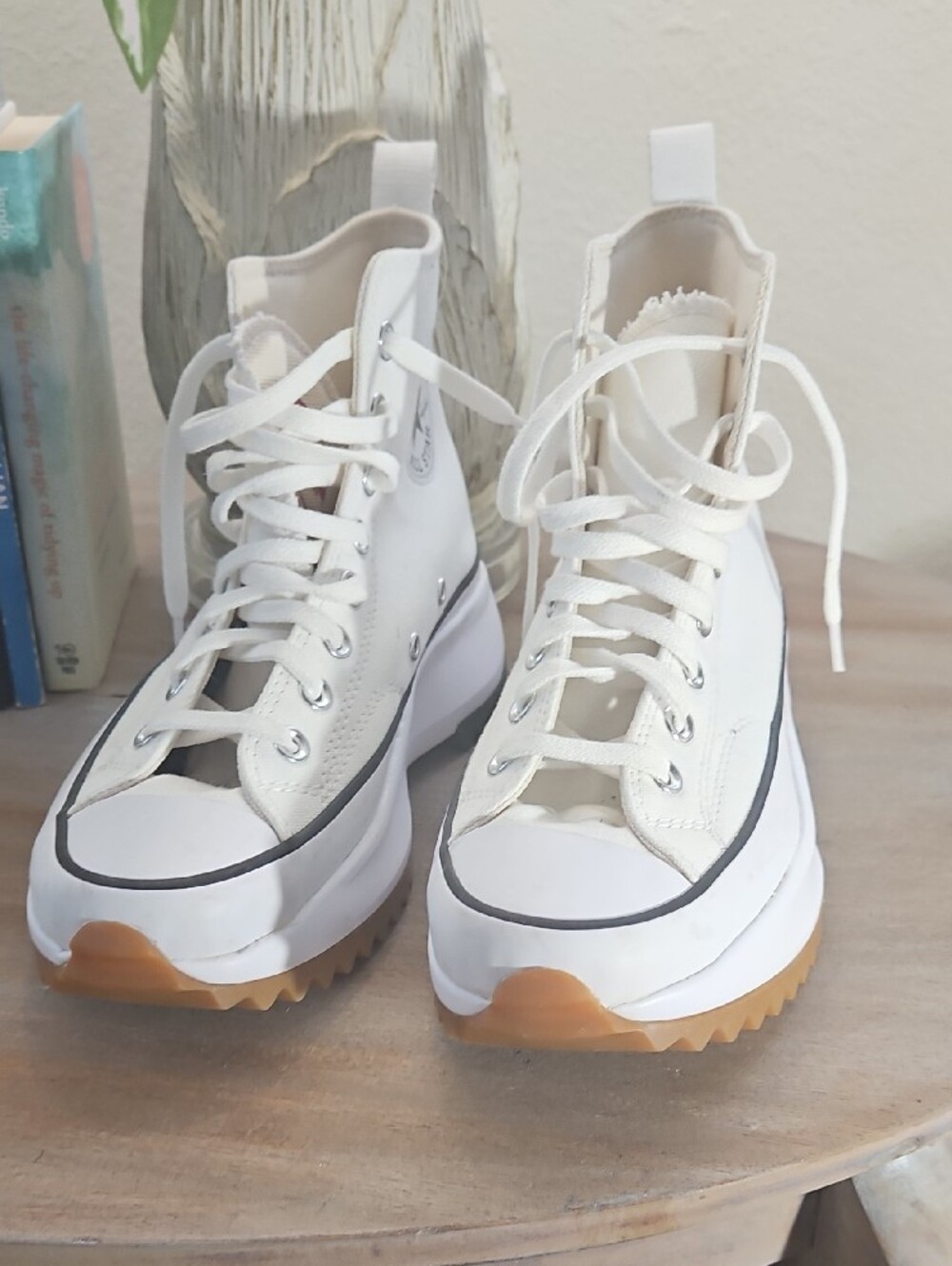 Converse White High-Top Platform Sneakers with Gum Outsole - Picture 3 of 5